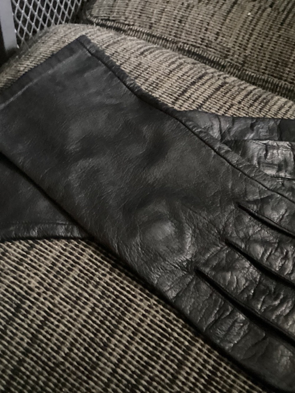 SRIS LADIES VINTAGE LEATHER GLOVES 7/1/2. Black  LONGER STYLE 💃